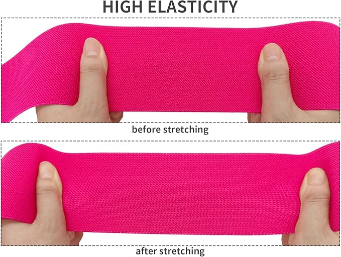 Rose Knit Elastic Band for Sewing 3 inch 5 Yards Double-Side Twill Woven Elastic Heavy Stretch Elastic Spool for Sewing Pants Waistband, Wigs, Skirts, Craft DIY Projects