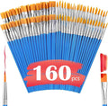 AROIC Small Paint Brushes Bulk,160 Pcs Nylon Hair Paint Brushes for Kids with Flat and Round Pointed Acrylic Paint Brush Sets,Acrylic Paint Brush for Classroom Oil Watercolor Face Painting Kits.
