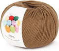 Katech Cotton Yarn for Crocheting-55% Cotton 45% Acrylic-4 Medium (Worsted)-Super Soft Milk Cotton Yarn-Great Crochet and Knitting Starter Kit for Colorful Craft（Brown）