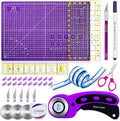 Nicecho Rotary Cutter Set,Sewing Quilting Supplies,45mm Fabric Cutters,A3 Cutting Mat for Sewing,Acrylic Rulers,Scissors,Exacto Knife,Clips,Beginners Sewing Accessories,Fabric Cutter Kit