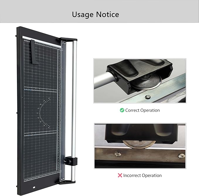 48" Rotary Sheet Trimmer Cutter, Multi-Paper Cutter for Cardstock, Photo Paper & PVC, Rolling Trimmer with Two Spare Blades, Rotary Cutting Blade with Safety Guard