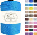 Maxee Premium Polyester Macrame Cord 3 mm × 218 yd,3mm 100% Polypropylene Macrame Cord,Ideal for Crochet, Wall Hangers, Bags, Rugs & DIY Crafts（Lake Blue）