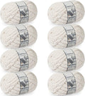 Chunky Yarn for Hand Knitting - #10 Chunky Chenille Yarn, Jumbo Big Thick Chunky Yarns for Crocheting, Super Bulky Chunky Knit Blanket Yarns, 8 Skein (25 yds 8 oz Each Skein), Beige White