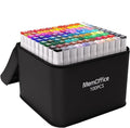 MemOffice 100 Colors Dual Tip Artist Alcohol Markers Set with Carrying Case - Perfect for Coloring, Drawing, Sketching, Card Making and Illustration - Perfect for Adults