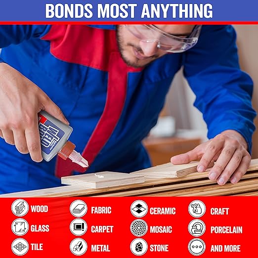 Weldbond Wood Glue for Furniture Heavy Duty, Wood Glue for Woodworking, Bonds Most Anything Including Glass Crafts Ceramic Tile Mosaic Stones Pottery Jewelry & More. Non-Toxic PVA 5.4 oz / 160ml