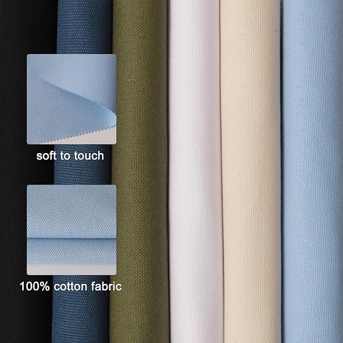 KEPYDRMTF Embroidery Fabric Kit with Water-Soluble Pens - 24pcs (6 Cotton Fabric Squares 11.8"x11.8" + 6 Colored Pens) | for Embroidery Projects, Upholstery Decoration & DIY Crafts (12 PCS)