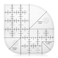 Thinp Curved Corner Cutter Ruler, Fabric Templates for Sewing Acrylic Sewing Patchwork Ruler Quilting Templates for DIY Sewings Accessories Multifunctional Tool (Transparent)