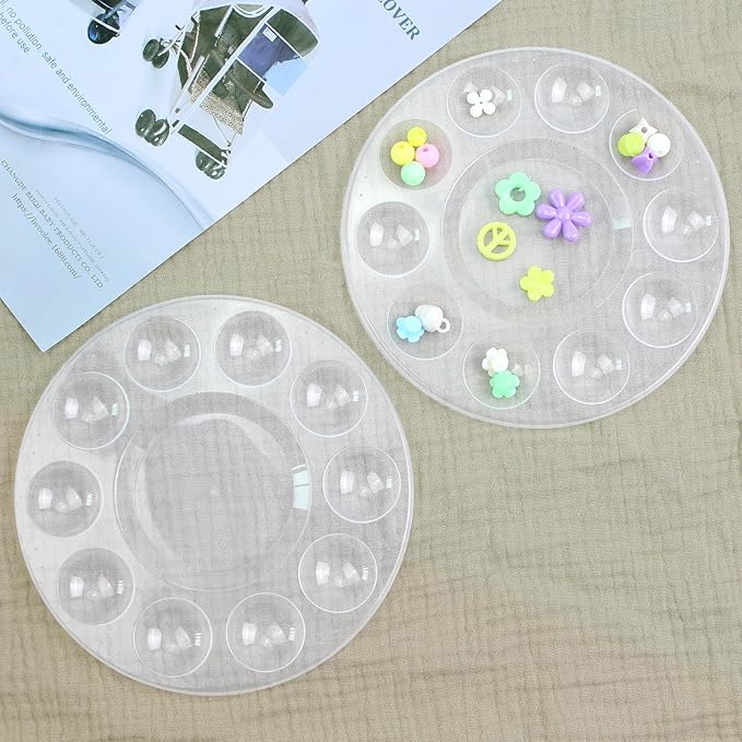 22 PCS Clear Paint Tray Palettes for Kids or Birthday Painting Party, Clear Acrylic Artist Paint Tray Palette, Acrylic Oil Watercolor Craft Supplies DIY Art Painting Plastic Paint Pallet
