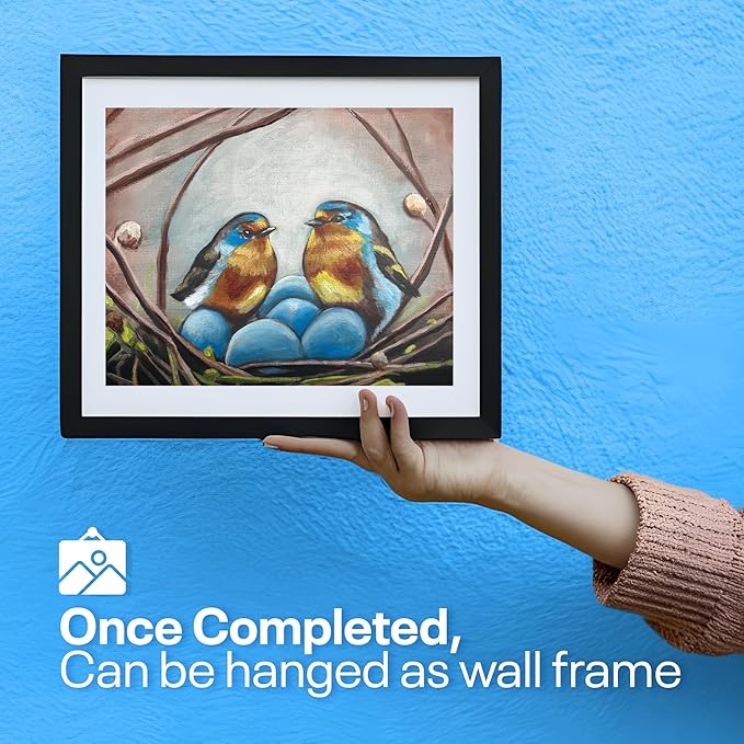 DIY Art Painting Kit for Adults – Learn to Paint Nesting Birds with Video Tutorials – 9 Pieces Acrylic Paint Set for Adults –Perfect Christmas Crafts & Holiday Gifts for Art Lovers