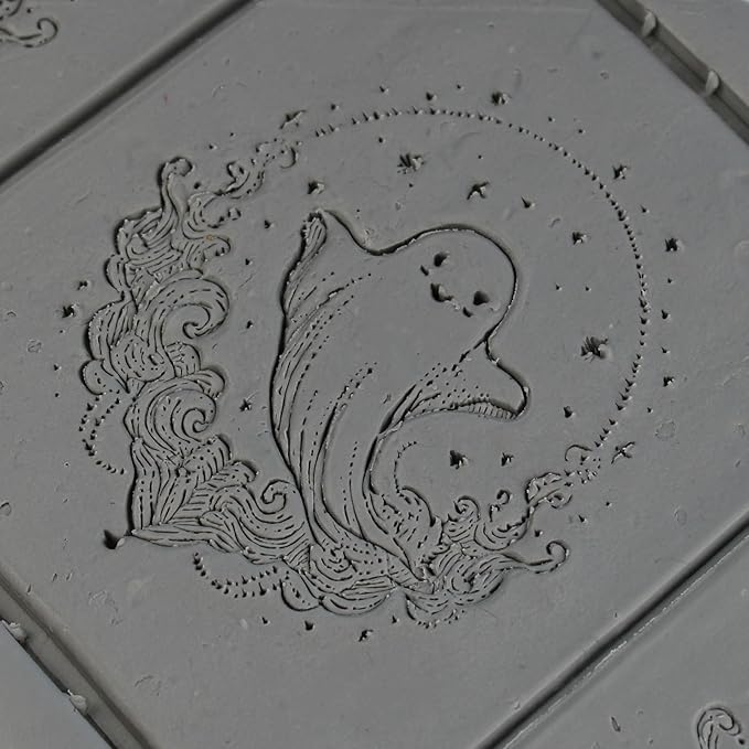 Happy Ghost Clay Texture Roller (4") - Halloween Set #01 - Embossing Pattern Roller for Polymer & Ceramic Clay, Pottery & Crafts