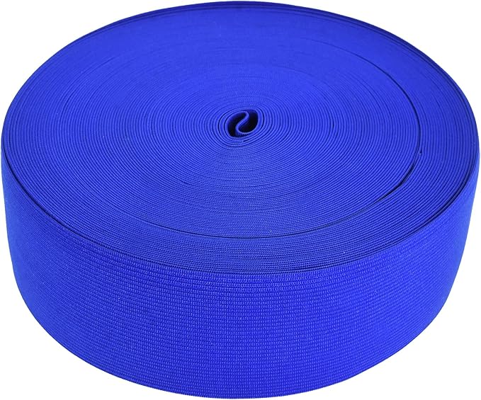 Mandala Crafts Wide 2 Inch Blue Elastic Bands Spool for Pants Waistbands Sewing and DIY Crafts, 25 YD Stretchy Flat Fabric Strap Knit Elastic Band for Wig