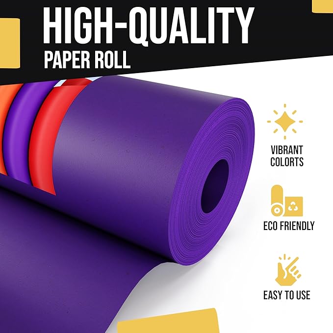 Crown Display Purple Kraft Paper Roll 36" X 1320" (110' Ft) - Colored Wrapping Paper Perfect for Shipping, Packing, and Craft Supplies