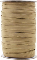 Mandala Crafts 6mm 50 Yds Roll of Dark Khaki Elastic Bands for Sewing - 1/4 Flat Elastics Cord - 1 4 Inch Braided Stretch Straps for Crafting