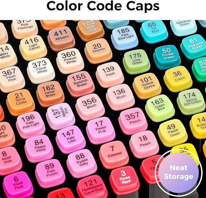Soucolor Alcohol Markers 80 Colors with Case & Holders, Dual Tips Chisel & Fine Art Markers for Adult Coloring Kids Drawing, Artist Markers Art Supplies for Blending Sketching