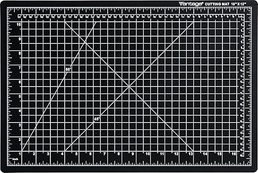 Dahle Vantage 10671 Premium Self-Healing Cutting Mat, 12"x18", 1/2" Grid, 5 Layers for Max Healing, Perfect for Crafts & Sewing, Black