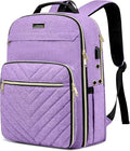 Knitting Bag Backpack, Crochet Bag Tote, Large Yarn Storage Tote Bag with USB Charging Port, Yarn Holder Case for Carrying Projects, Knitting Needles, Yarn Supplies, Purple