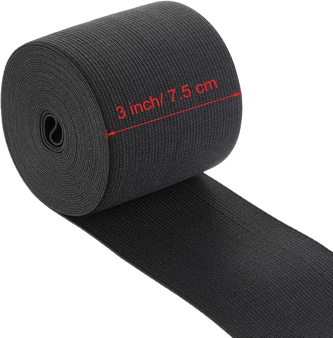 EBOOT 1 Pcs Elastic Spool (3 Inch X 5 Yard,Black)