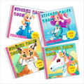 BulbaCraft 4Pcs Sticker Paint Books - Sticker Books by Number with Mermaids, Princesses, Animals and Unicorns - Coloring Activity