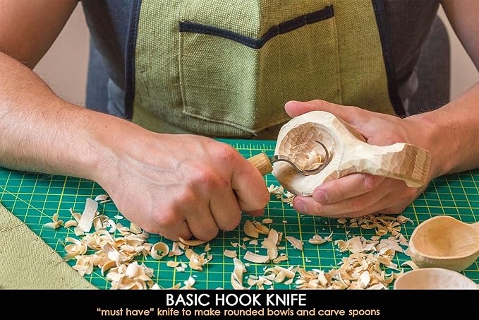 BeaverCraft S13 Wood Carving Tools Set for Spoon Carving 3 Knives Wood Carving Kit for Beginners Hook Knife Wood Carving Right-Handed Spoon Carving Whittling Knives (S13 Right-Handed)