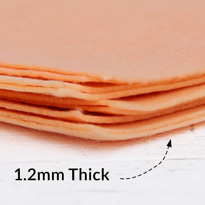 Threadart Premium Felt Roll - 12" x 10yd - Peach | Soft Wool-Like Feel | 1.2mm Thick Fabric for DIY Crafts, Sewing, Crafting Projects | Compatible with Cricut Maker