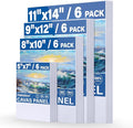 24-Pack Canvas Boards for Painting, 6 of 5x7 8x10 9x12 11x14 Canvas Panels for Kid & Adults 100% Cotton Gesso Primed Art Painting Supplies for Acrylic, Oil, Tempera & Watercolor