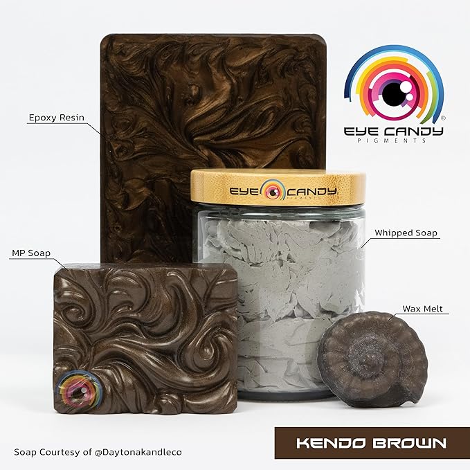 Eye Candy Pigments Premium Brown Mica Powder - Kendo Brown (50gr) - for Epoxy, Resin, Soap, Paint, Woodworking, Acrylic Pouring, Bath Bombs, Fishing Lures - DIY Arts and Crafts Additive
