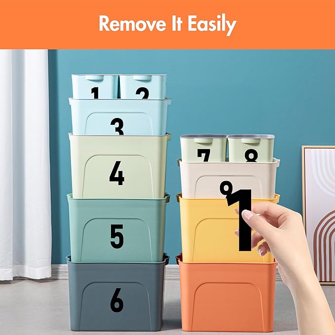 150 PCS Number Stickers, 4” Waterproof Vinyl Number Stickers Consecutive Number 0-9 Labels Self-Adhesive Without Residue Left for Office, Classroom, Indoor, Boxes, Storage (15 Sheets, Black)