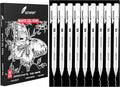 White Gel Pens,0.6mm 08mm 1.0mm Fine Point Opaque White Archival Ink Pen for Black Paper Drawing, Sketching, Illustration, Bullet Journaling, Pack of 9