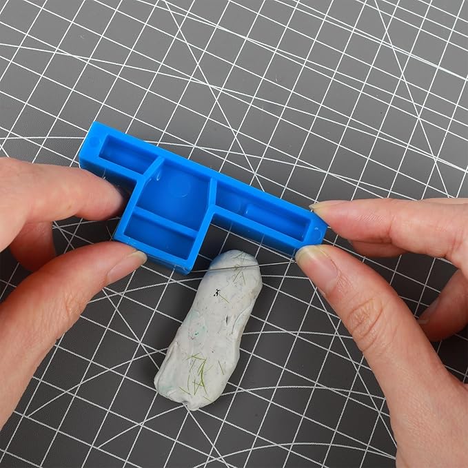 Clay Bevel Tool Pottery Tools Angle Cutter Pottery Wire Bevel Cutter Clay Wire Cutters for Sculpting Small Trimming Tool Blue Plastic Ceramic Wires Clays Cutting Tools 2.76 inches