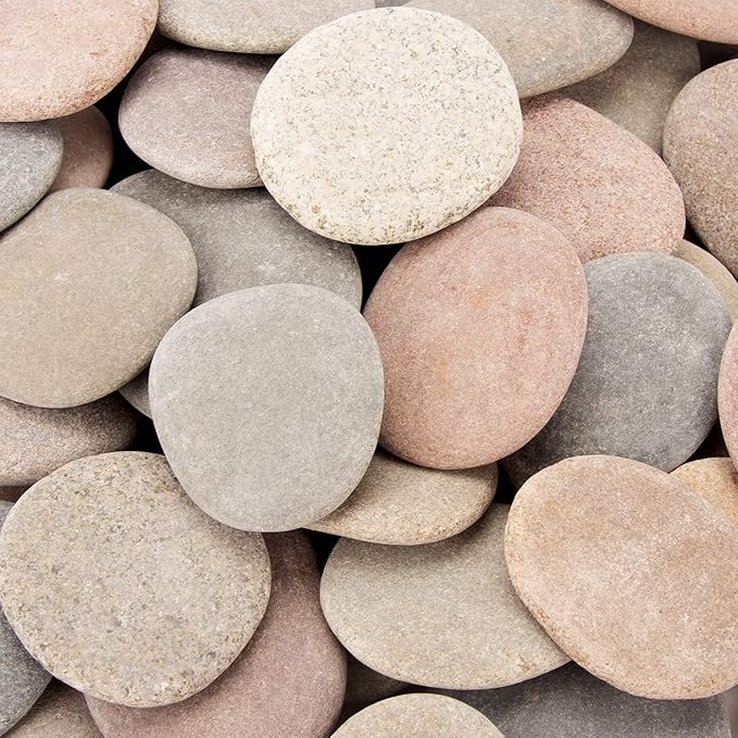 [About 97 PCS - 102 PCS](18.2 Pounds) Painting Rocks,2.26"-3.49" River Rocks,Flat Stones,Craft Rocks,DIY Rocks