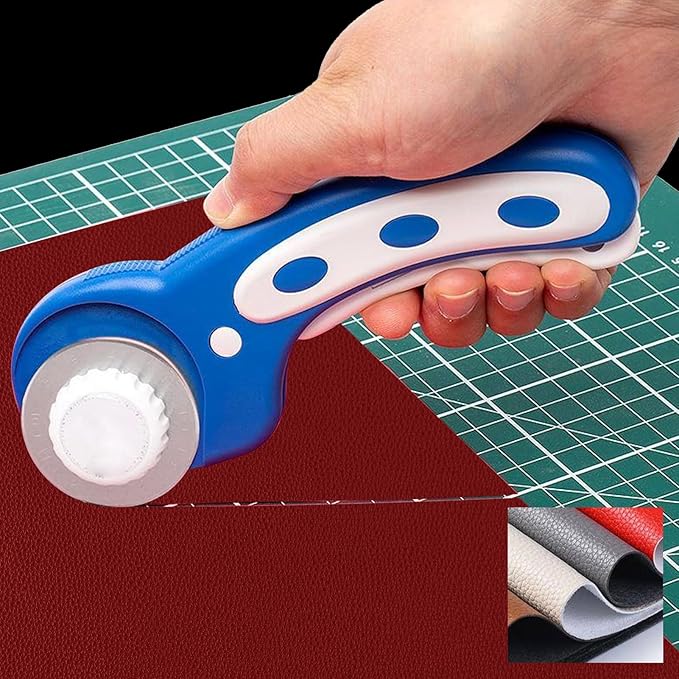 LEONTOOL 60MM Rotary Cutter Blades, 10 Pack Fabric Cutter Wheel, SK5 Sharp Replacement Rotary Blade Refill for Fiskars, Olfa, Quilting Scrapbooking Sewing Art Crafts Fabric Paper Leather Cutting Tool