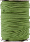 Mandala Crafts 16mm 20 Yds Roll of Olive Green Elastic Bands for Sewing - 5/8 Flat Elastics Cord - 5 8 Inch Braided Stretch Straps for Crafting