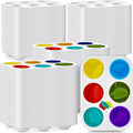 Thenshop 200 Pcs White Plastic Paint Palette 6 Well Watercolor Palette Rectangular Paint Tray Palette Mixing Palette for Kids Student Adult DIY Craft Art Acrylic Painting