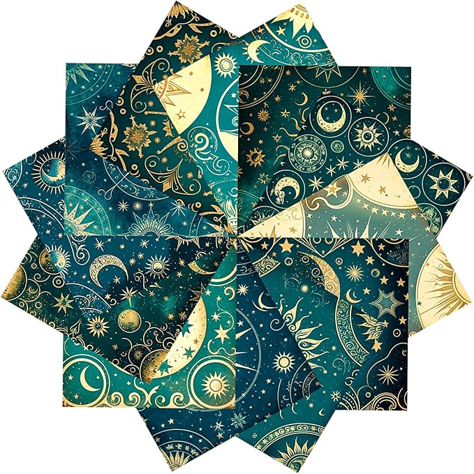 12 Sheets Astrology Scrapbook Paper,Vintage Craft Scrapbooking Paper Pad,Journaling Scrapbooking Supplies,Cardstock Decorative Craft Paper