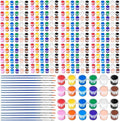 420Pcs Washable Acrylic Paint for Kids Arts and Crafts, 30 Gouache Watercolor Paint Sets of 12 Colors for Party Classroom Painting Supplies, 30 Flat and 30 Pointed Brushes