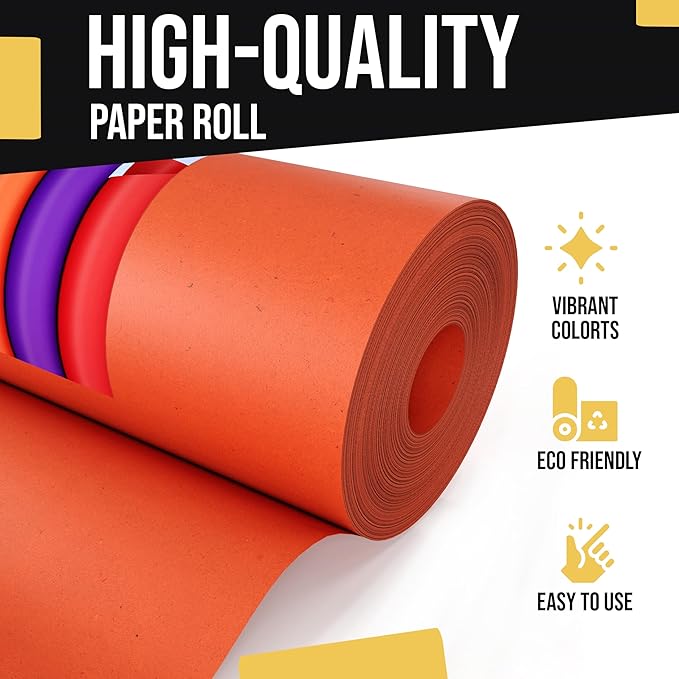 Crown Display Orange Kraft Paper Roll - 36" X 1320" (110' Ft) - Colored Kraft Wrapping Paper - Shipping & Packing Paper - Craft Supplies