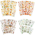 510 Pcs Natural Flower Stickers, 32 Sheets Vintage Leaf, Transparent Waterproof Fall Stickers for DIY Craft, Scrapbook,Card Making,Journal,Planner,Notebook