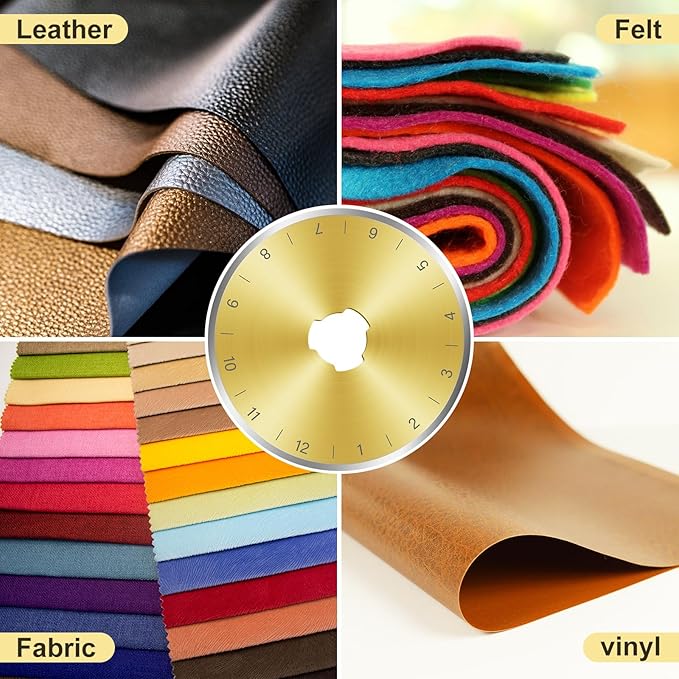 Titanium Coated 10 Packs 45mm Rotary Cutter Blades 45mm Quilting supplies Rotary Cutter Blades for fabric by SSPONT, compatible with OLFA,Fiskars,Mr.Pen,DAFA,Truecut etc. Sharp and Durable