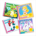 BulbaCraft 4Pcs Sticker Paint Books - Sticker Books by Number with Mermaids, Princesses, Animals and Unicorns - Coloring Activity