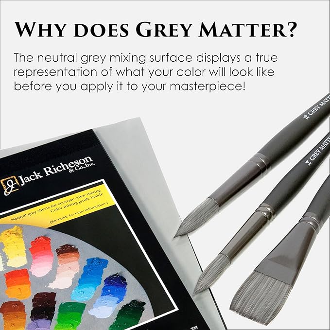 Jack Richeson Grey Matters Disposable Paper Palette 12” x 16”, 2 Pack, Includes 2 Palette Knives