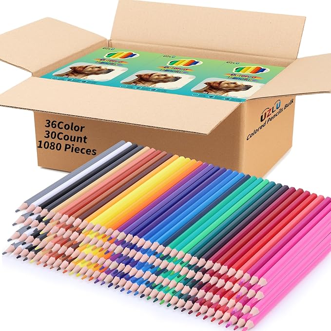 1080 Count Colored Pencils Bulk, 30 Packs Colored Pencils, 36 Colors Pre-sharpened Coloring Pencils for Adults, Bulk School Supplies for Teachers, Classroom Prizes, Drawing Sketching Shading