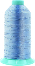 Mandala Crafts Size 346 210D T350 Bonded Nylon Thread - Light Blue 415 YDs Tex 350 Heavy Duty Sewing Threads for Leather, Jeans, Weaving, Outdoor Marine Upholstery