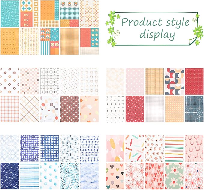 500 Sheets Vintage DIY Scrapbook Aesthetic Paper Supplies Decorative Paper Material for DIY Scrapbook Journal Photo Album Crafts(3.35 x 2.17 Inches,Stylish Style)