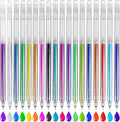 18 Colors Glitter Gel Pens for Art Supplies, Vibrant Sparkle Metallic Ink with Shimmer Effect, Fine Point Capped Set for Coloring Books, Drawing, Journaling, Note Taking and Scrapbooking