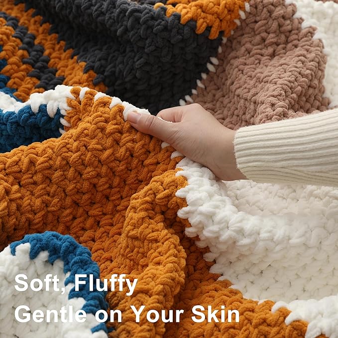 #6 Super Bulky Blanket Yarn for Crocheting - 4 Skeins(Each 10.5oz/300g, 220yds/201m), Chunky Chenille Thick Plush Big Soft Yarn for Crocheting Knitting Blankets, Black