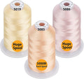 Simthread - 33 Selections - Various Assorted Color Packs of Polyester Embroidery Machine Thread Huge Spool 5500Y for All Sewing Embroidery Machines - 3 Flesh Colors