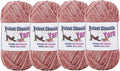 4 * 100g Fluffy Velvet Chenille Yarn for Crocheting and Knitting, Handcrafts Weaving Soft Chenille Yarn for Crocheting Clearance, Used for Making Baby Yarn Blanket, Clothes, DIY Craft (Peach)