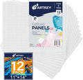 Canvas Panels 11x14 Inch 12-Pack, 10 oz Primed 100% Cotton Canvases for Painting, White Blank Flat Canvas Boards for Oil Acrylics Watercolor Tempera Paints