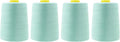 Mandala Crafts 4 Pack of Serger Threads Cones Spools - 20S/2 24000 Yards Polyester Mint Threads for Sergers Machine and Overlock Quilting Sewing Machine