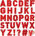 Harloon 232 Pcs 24 Sheets Large Glitter Letter Stickers Big Font Alphabet Letter Self Adhesive Letters Kit Mailbox Stickers for Mailbox Bulletin Boards Classroom Home(Red,6 Inch)